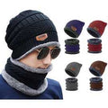 Winter Knitting Skull Cap and Neck Scarf Wool Warm
